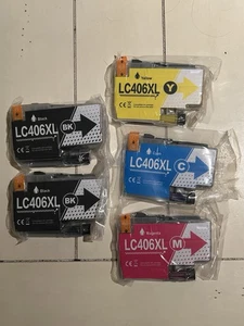 5 Pack LC406XL LC406 Ink Cartridges for Brother Printer MFC-J4335DW MFC-J5855DW - Picture 1 of 2