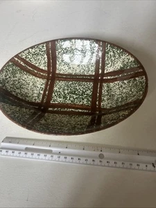 Blue Ridge Southern Potteries RUSTIC PLAID Serving Platter 9" By 7" - Picture 1 of 3