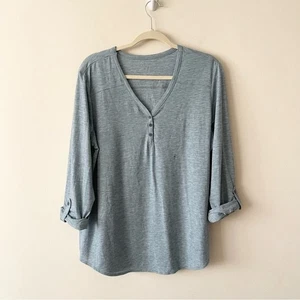 Eddie Bauer Mercer Strick Henley Top Damen Gr. XL blau grau - Bild 1 von 7