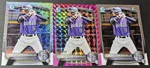 2025 Bowman Chrome 1st Pink /299 Cristian Arguelles Shimmer Refractor #BCP-220 - Picture 1 of 2