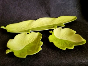 Carleton Ware Large Two-Tone Leaf Serving Platter Dish VINTAGE RARE with 2 Sides - Picture 1 of 9