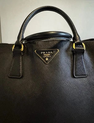 Prada Black Saffiano Lux Leather Medium Galleria Double Zip Tote - Image 1 of 4
