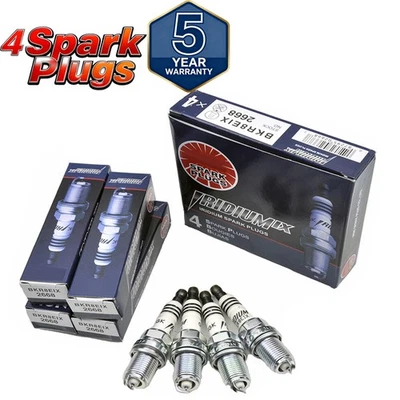 Set of 4 NGK 2668 - Heat Range 8 Iridium IX Spark Plugs BKR8EIX - Image 1 of 4