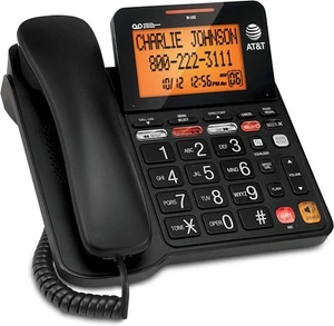 AT&T CD4930 Corded Phone with Digital Answering System and Caller ID, Black  - Zdjęcie 1 z 3