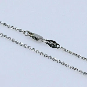 Italian Women's 18K White Gold Solid Cable Chain Necklace 15.83" 1.52mm - Picture 1 of 5