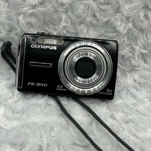 Olympus FE FE-340 8.0MP Digital Camera Black Y2K 5x Zoom Bad Lens See Photos - Picture 1 of 15