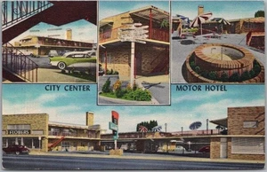 PORTLAND, Oregon Postcard "CITY CENTER MOTOR HOTEL" Highway 30 Roadside / 1957 - Picture 1 of 2