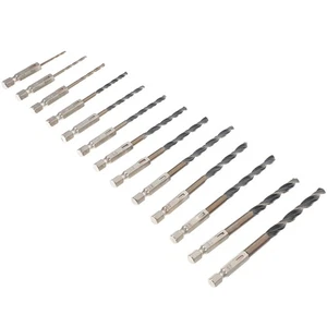 13Pcs Hex Head Drill Bits Set for Wood Steel Drilling Tools - Picture 1 of 10