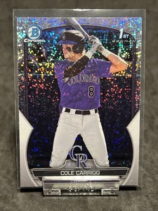 Cole Carrigg 2023 Bowman Draft Chrome 1st Speckle Rockies - Picture 1 of 2
