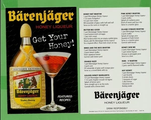 2006 NOS Barenjager By Jagermeister Recipe Card Honey Nut Martini +9 More - Picture 1 of 1
