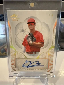 2024 Leaf Trinity Baseball Griffin Burkholder Platinum Auto 1/1 🔥 RC Phillies - Picture 1 of 4