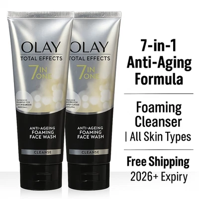Olay Total Effects 7in1 Face Wash 100g x 2 | Anti-Aging Foaming Cleanser — 第 1/4 张图片