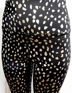 NWOT NEW Beach Riot Sport High Rise Piper Leggings Black Gold Foil Dot Sz Large - Picture 1 of 9