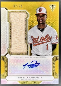 2018 Topps Triple Threads Single Jumbo Relics Gold 2/25 Tim Beckham Auto Bat - Picture 1 of 2