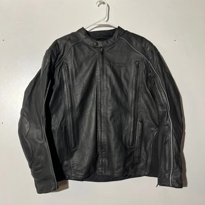 Chaqueta acolchada reflectante para hombre Triumph Motorcycles de cuero negro L Foto 1 de 4