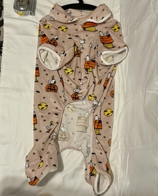 Peanuts Halloween Pet Dog Pajamas By Berkshire Snoopy Woodstock XL Pink New - Image 1 of 4
