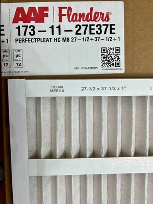 Filtro de ar MERV 8 27,5 x 37,5 x 1" (tamanho verdadeiro) caixa de 12 | AAF 173-11-27E37E - Imagem 1 de 3