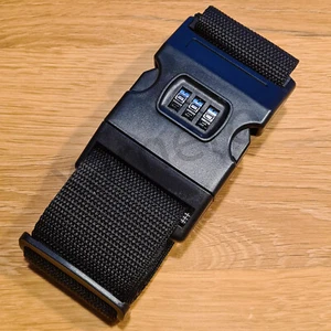 Koffergurt mit Zahlenschloss CODE Koffergürtel Kofferband Gepäck schwarz - Bild 1 von 3