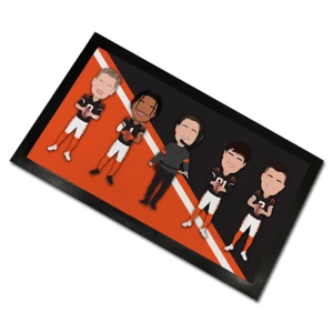 Bengals 2024-25 Vector Heroes Bar Runner Mat Cincinnati 2 Sizes Man Cave Bar - Picture 1 of 4