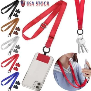 Universal Lanyard Case Cover Mobile Phone Holder Sling Neck Strap Belts Nylon US - Photo 1 sur 16