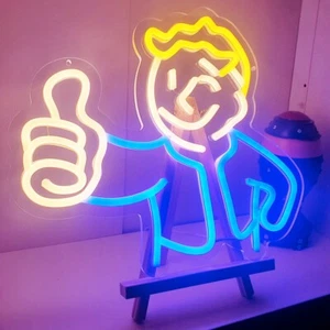 Vault Boy LED light neon wall sign w/ adjustable dimmer switch Fallout 2 3 4 76 - Picture 1 of 10