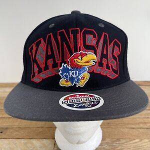 Kansas KU Jayhawks Hat Cap Zephyr Snapback Black Gray Red