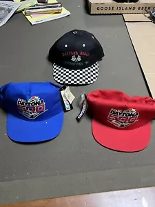 2 Vintage 90s NWT Daytona 500 38th 1996 Hat S, &99 Speed Week Hat, Snapback VTG - Picture 1 of 6