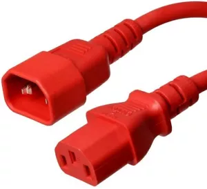 20er-Pack Posten 8 Fuß IEC C14 - C13 rot Netzkabel 14 AWG 15 A/1875 W 100-250 V 2,4 M - Bild 1 von 1