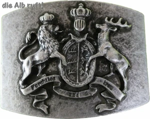 Hochwertige Koppel (Buckle) Motiv: Württemberg, altsilber - Bild 1 von 2