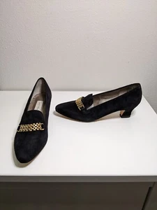 NUEVO NATURALIZADOR Mujer Talla 6.5 M - Cuero Negro/Dorado Tacón de Bloque S-74 - Imagen 1 de 8