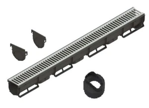 Entwässerungsrinne Bodenrinne Hofablauf Regenrinne Stahlgitter 100cm SET - Bild 1 von 23