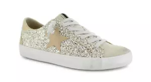 Shu Shop Womens Ophelia Golden Shimmer Pre-Scuffed Fashion Sneakers NEW Original - Picture 1 of 12