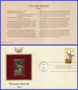 USA7 #2390 U/A GOLDEN REPLICA FDC   Deer Carousel Animals - Picture 1 of 1