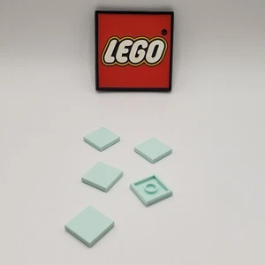 LEGO 2 x 2 Tile LIGHT AQUA (x5) NEW REPLACEMENT PARTS - Picture 1 of 3