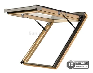 Optilight VK Timber Top Hung Exit Escape Roof Window 78 x 98cm Loft Skylight - Picture 1 of 14