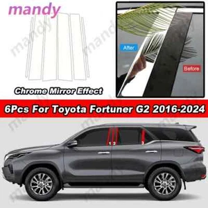 6Pcs Chrome B C Pillar Post Column Cover Trim For Toyota Fortuner G2 2016-2024 - Picture 1 of 12