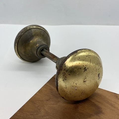 Lot Of 2 Antique Victorian Door Knob 1800’s Era Pressed Steel Rich Patina 2-1/4” Cover