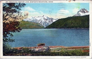 Hermosa postal roja del lago de sierra montañas Idaho 41569 publicada - Imagen 1 de 2