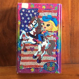 Adesivi bandiera cowgirl vintage Lisa Frank blocco memo rubrica diario calcolatrice - Foto 1 di 8