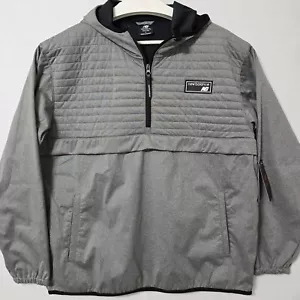 New Balance Mens Large All Motion 1/2 Zip Pullover Hooded Jacket Quilted Gray - Picture 1 of 17