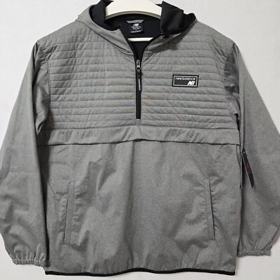 New Balance Mens Large All Motion 1/2 Zip Pullover Hooded Jacket Quilted Gray - Image 1 of 4