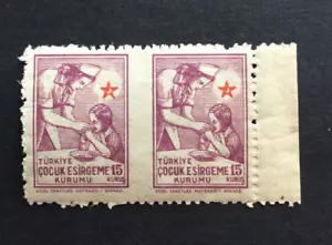 BroadviewStamps Turkey error sale. Imperf between. - Picture 1 of 2