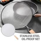 Kitchen Stainless Steel Splatter Screen With Handle and Lids Anti-oil Splash O8