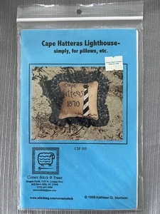 Gráfico de faro de cabo Hatteras con puntada de esquina y marco - Imagen 1 de 1