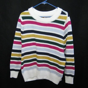 STYLE & Co Women's Size 1X White Striped Sweater Holiday Christmas Colorful Top - Picture 1 of 4
