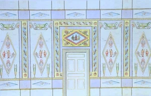 Dollhouse Miniature Art Panel Mural Wallpaper 1:12 Scale - Picture 1 of 6