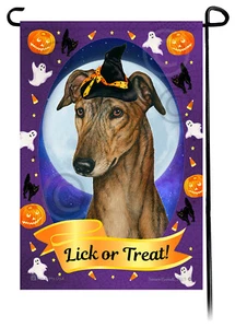 Halloween Garten Flagge - Rot gestromter Windhund - Bild 1 von 1