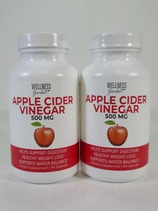 2x Wellness Garden Apple Cider Vinegar 500mg Supplement 90 Capsules EXP 2026 - Picture 1 of 3