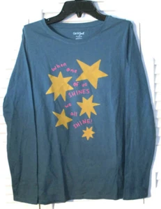 Cat & Jack Girls or Boys Green Long Sleeve Pullover T-Shirt Large (14-16) NEW - Picture 1 of 2
