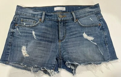Loft Denim Shorts Women’s Sz 2 (26) Blue Jean Distressed Cut Off - Image 1 of 4